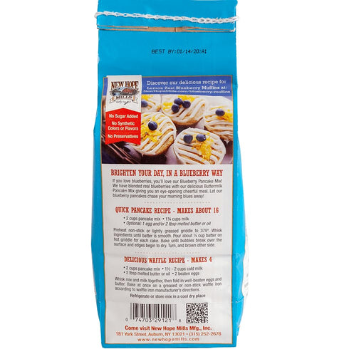 1.5 lbs Blueberry Pancake Mix by New Hope Mills Bursting with Real Blueberries for Irresistible Breakfasts!