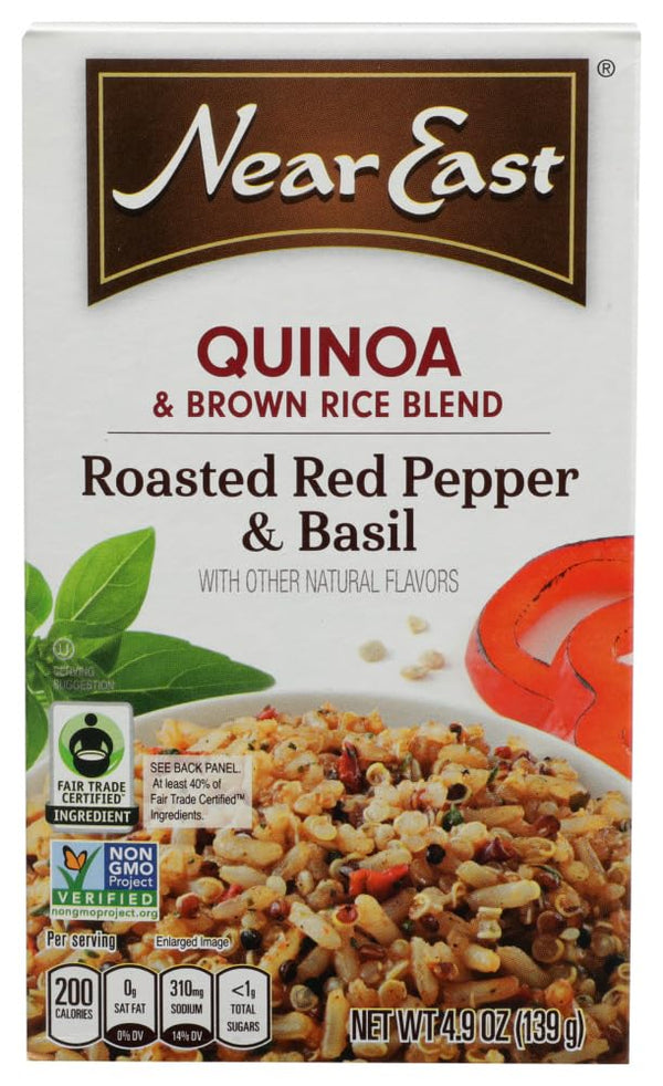 Near East Roasted Pepper and Basil Quinoa Blend, 4.9 ounces, (Pack of