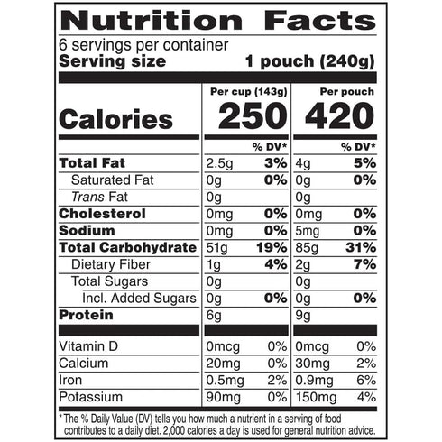 Generic 8.5 oz, Pack 6 90 (1 pack) Original Ready Jasmine Rice, of | No artificial flavors | Ready in just seconds.