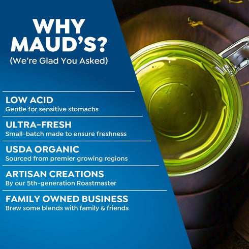 Maud's Organic Jasmine Green Tea Pods - 24 ct Recyclable Single Serve Tea Pods, Compatible with Keurig