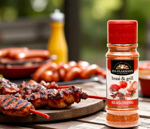 Ina Paarman 6.75 oz | Braai & Grill Seasoning | | Award Winning | Pairs with Beef, Lamb, Chicken, Pork, Fish, Veg | BBQ