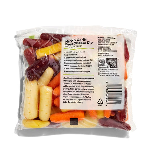 365 12 oz by Whole Foods Market, Organic Rainbow Baby Carrots, Cut & Peeled