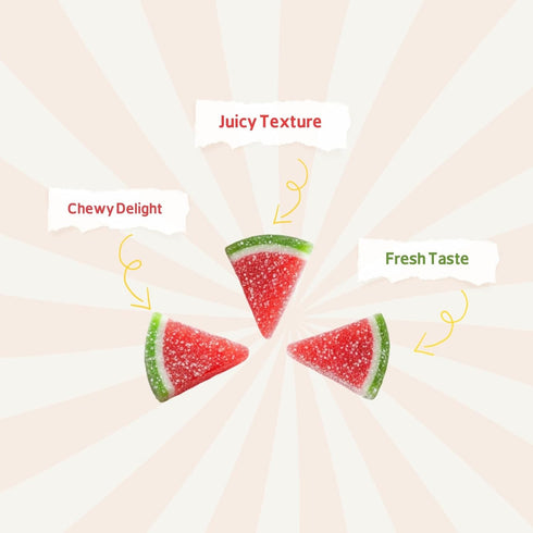 Gummy Gummies 14 Watermelon Slice Cup (Halal) - Mixed Candies Assortment Bag - Individually Wrapped - Sweet and Chewy