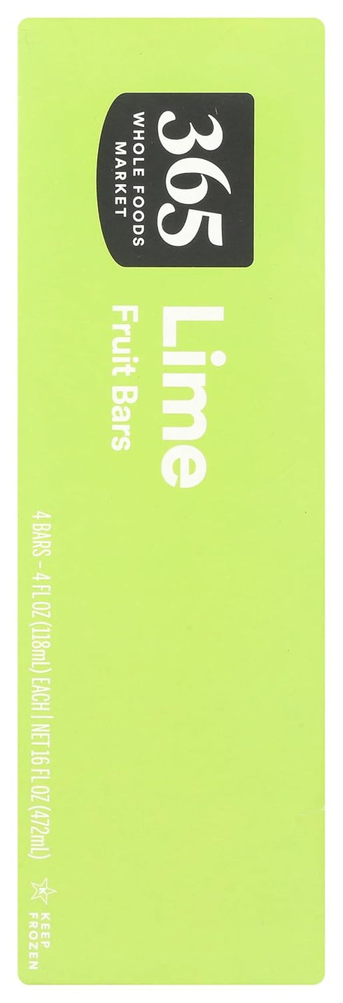 365 by Whole Foods Market 4 oz, 4 (Frozen) , Lime Fruit Bars, fl ct