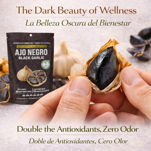 60 100% Ajo Negro (Black Garlic) - Whole Cloves - Natural Superfood Dietary Supplement - High in Antioxidants