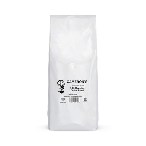 10% 4 Cameron's Coffee Roasted Whole Bean Coffee, Hawaiian Coffee Blend, Pound