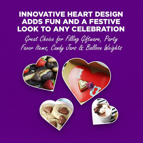 72% 12 oz Madelaine Dark Chocolate Mini Hearts Candy Cacao Valentines Day Chocolates, Individually Wrapped in Burgundy