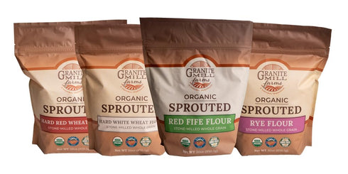Granite Mill Farms Organic Sprouted Flour Collection, Stone-Milled Whole Grain, Hard Red Wheat, Hard White