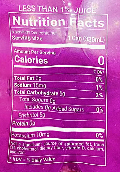 Generic 16 oz, 6 Sparkling Water, Grape Delight Flavor,Naturally Flavor,Zero Calories, fl Cans