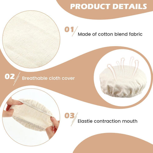 Olnverath 9pcs Set,3 Cover,3 Thermometer,3 Sourdough Starter Bread Fermentation Feeding Date Band,Sourdough Bread