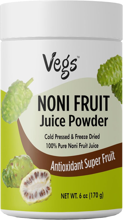 Vegs Noni Juice Powder - Freeze Dried Organic Noni Fruit Juice, 20