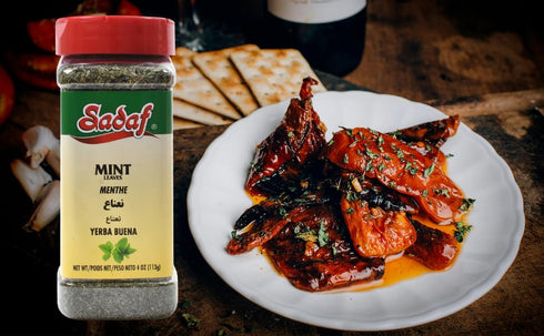 (4 Oz) Sadaf Mint Leaves Cut - Dried mint leaves cut and sifted - Kosher and Halal - No stems