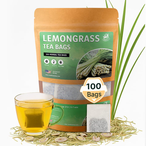 Lemongrass Tea Bags - 100 Bags (Premium Natural Pure Leaf Tea -