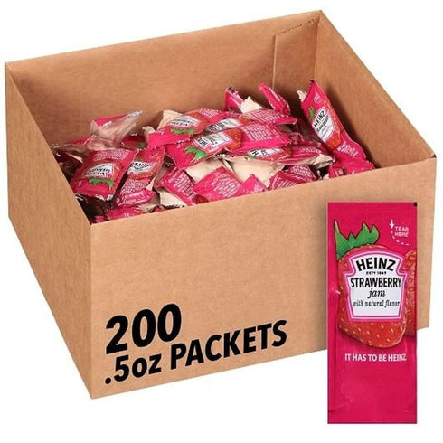.5 200 Strawberry Jam , Squeeze Pouch, Ounce -- Case