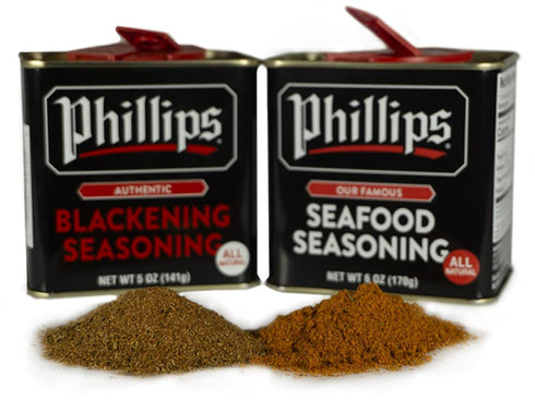 Rocking Planet Pack 2 Pack of Phillips Seafood Seasoning & Blackening Seasoning Bundle used in Phillips Seafood