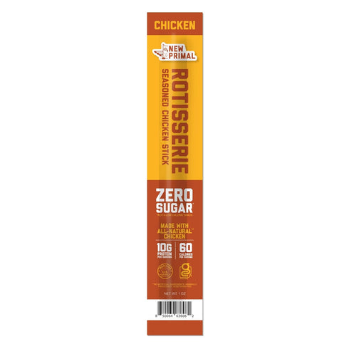 New Primal Rotisserie Style Chicken Stick, High Protein Zero Sugar Meat Stick,
