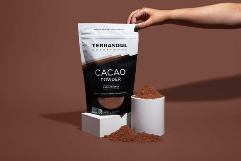 16 Oz, Terrasoul Superfoods Raw Organic Cacao Powder, Rich Chocolate Goodness for Baking, Smoothies, and Blissful Hot