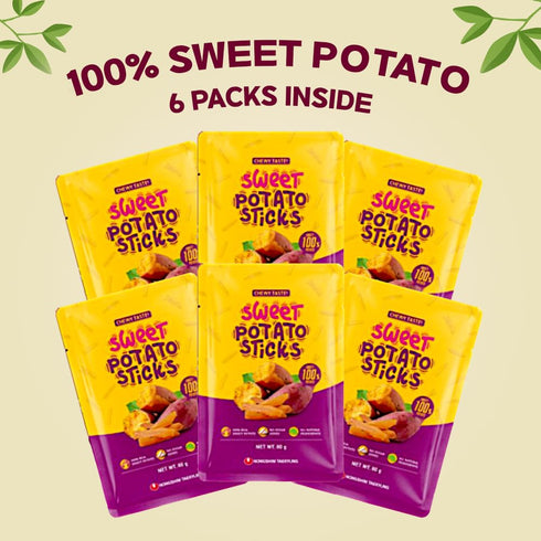 BOX OF LIFE 17 oz (480g) 6 2.82 oz (6 80g) Packets, 100% Sweet Potato Sticks / x x Chewy Taste, Sweet Potato