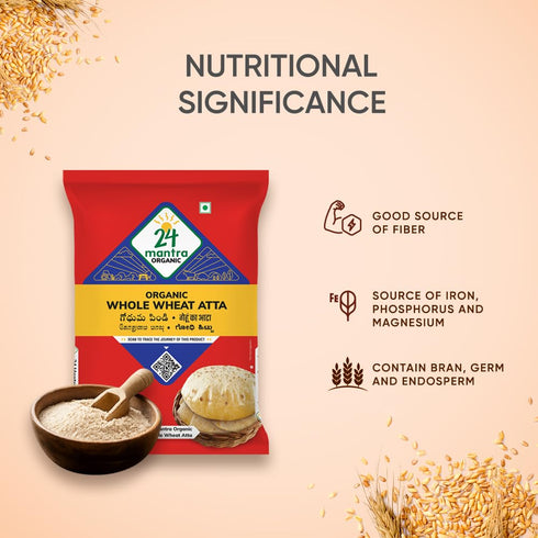 24 Mantra Organic 1 2.2lb Whole Wheat Atta kg /