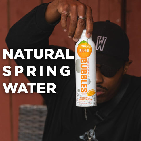 100% 16 Oz (Pack 12) JUST Bubbles Lemon - Pure Premium Sparkling Spring Water in a Fully Recyclable Reusable