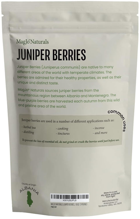 (1 Lb) MagJo Naturals, Whole Dried Juniper Berries Wild-Crafted, Bulk Whole Juniper Berry, herbal infusion, cooking