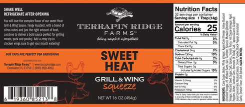 16 (Pack 2) Terrapin Ridge Farms Sweet Heat Grill and Wing Squeeze Tangy Mustard Citrus Sauce for BBQ, Pork, Poultry