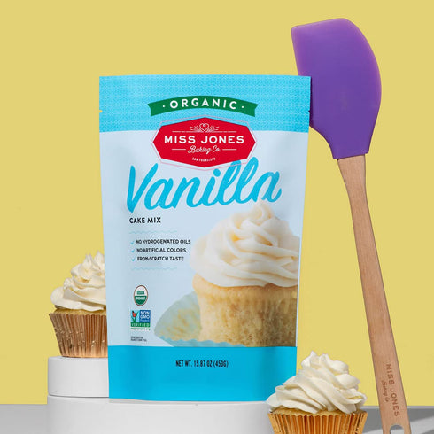 Miss Jones Baking Organic Yellow Cake and Cupcake Mix, Non-GMO, Vegan-Friendly, Moist and Fluffy, Vanilla (Pack of 2)