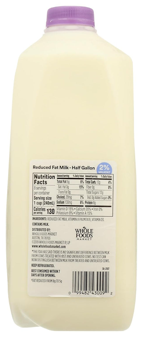 365 by Whole Foods Market 2% 64 oz , Reduced Fat Milk, fl