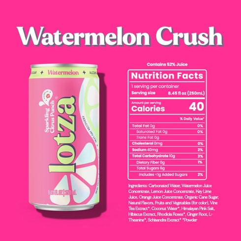 (Pack 12) Lotza Sparkling Non-Alcoholic Adaptogen Drink with Electrolytes | Non-Alcoholic Mocktail & Drink Mixer|