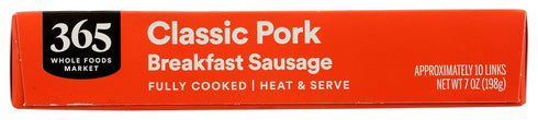 365 by Whole Foods Market 7 oz , Classic Breakfast Pork Sausage