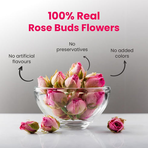 BLUE TEA - Rose Buds Herbal Tea - 1.06 Ounce, Caffeine Free Vegan Detox Tea in Food Grade Pet Jar
