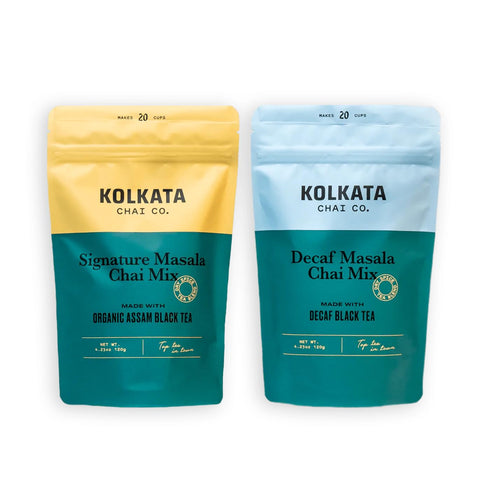 Kolkata Chai Signature Masala Chai & Decaf Masala Chai Tea, Assam Black