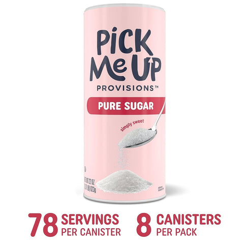 Pick Me Up Provisions 22 Oz 8 Pack White Granulated Sugar Canister Pure Cane Sugar Coffee & Beverage Sweetener