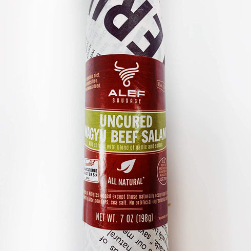 pack 2 Wagyu Dry Beef Uncured Salami, Mild Blend of Spices