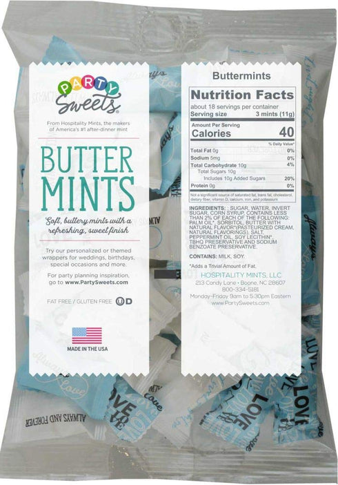 300 7-Ounce (Pack 6) Party Sweets Always & Forever Buttermints by Hospitality Mints, Appx mints, Bags