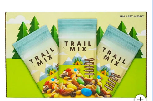 generic Packs 28 Count, 2 oz Trail Mix Snack - Peanuts, Almonds, Cashews, Raisins, Chocolate, Each, Kosher Dairy