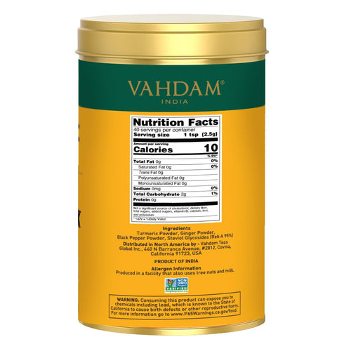VAHDAM Golden Milk Powder, Turmeric Ginger Latte Mix, 100g, Caffeine-Free, Brew Hot or Iced Tea