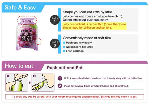 Pack 4 24 Yummy-Yamaguchi Japanese Konjac Jelly Variety ,Konnyaku, Muscat, Mandarin, Apple, Grape Flavors , Pieces