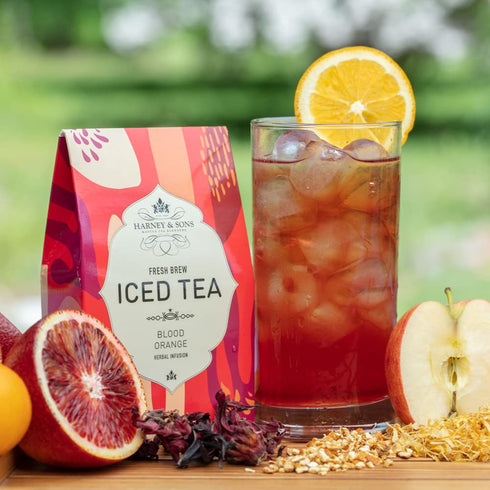 4 3 24 Harney & Sons Fresh Brew Iced Tea Sampler, boxes with bags each, Brews quart of Tea