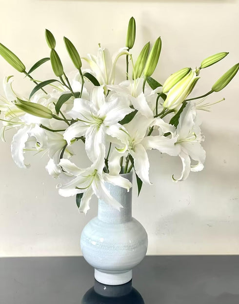 Cassiolina 0 Stems Fresh Oriental Lily Flowers Fragrant Lily Bouquet for Vase Home Decor Wedding Party Floral