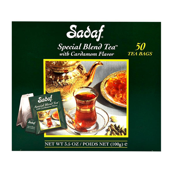 Sadaf Cardamom Tea Bags - Special Blend Cardamom Ceylon Black Tea -