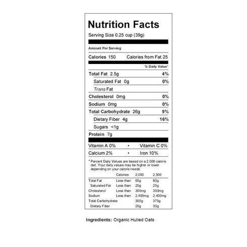 5 Lbs Organic Hulled Oat Groats (Hull Removed): - Non-GMO Oats - Cereal Grain - Emergency Food Storage, Grains, Rolling