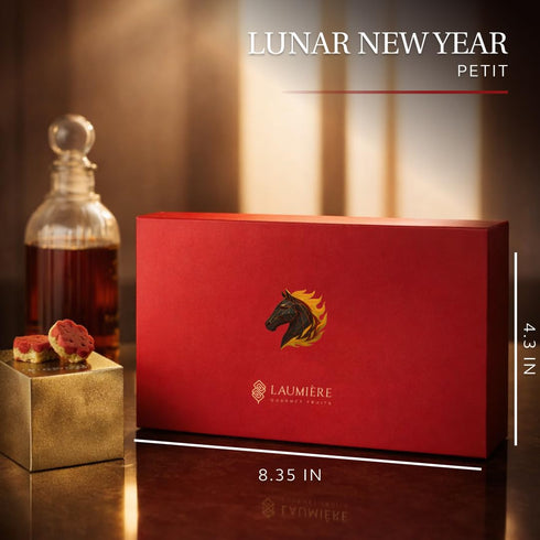 (16 Laumire Gourmet Fruits Lunar New Year Collection - Square Pcs) Gong Xi Fa Cai Chinese New Year Good Luck Candy