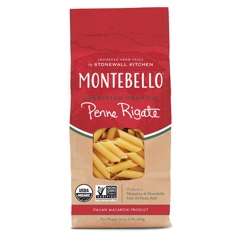 MONTEBELLO , Organic Penne Rigate Premium Italian Pasta, 16 oz.