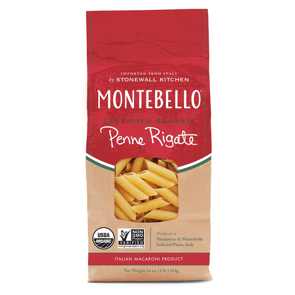 MONTEBELLO , Organic Penne Rigate Premium Italian Pasta, 16 oz.
