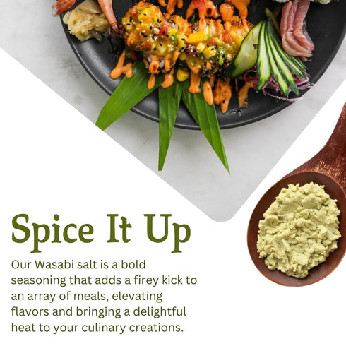 4oz Mr. Flavor Wasabi Sea Salt - Exotic & Zesty Seasoning, Perfect for Sushi & Seafood, All-Natural Ingredients