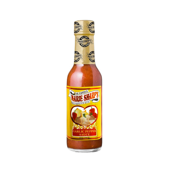 Marie Sharps Garlic Habanero Pepper Sauce, 5 oz Bold Belizean Hot Sauce