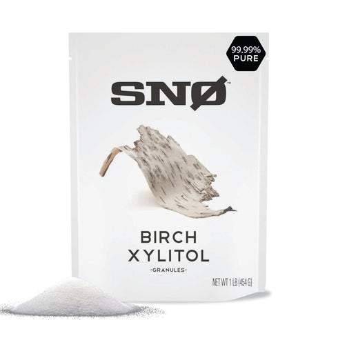 SNO Pure Birch Xylitol Sweetener - 1lb Resealable Bag | Low Calorie,