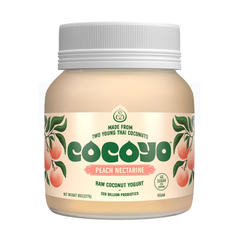 COCOYO Living Coconut Yogurt - 8 oz - Peach Nectarine Probiotic Yogurt