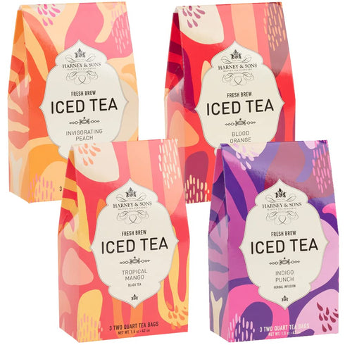 Harney & Sons Fresh Brew Iced Tea Sampler, 4 boxes with 3